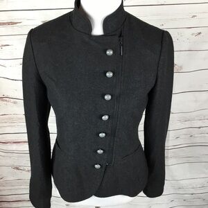 Tatuum Military‎ Style Gray Jacket Wool Blend Small Steampunk Goth Career